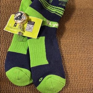 Kids Navy and Lime Green Athletic Socks great Christmas gift